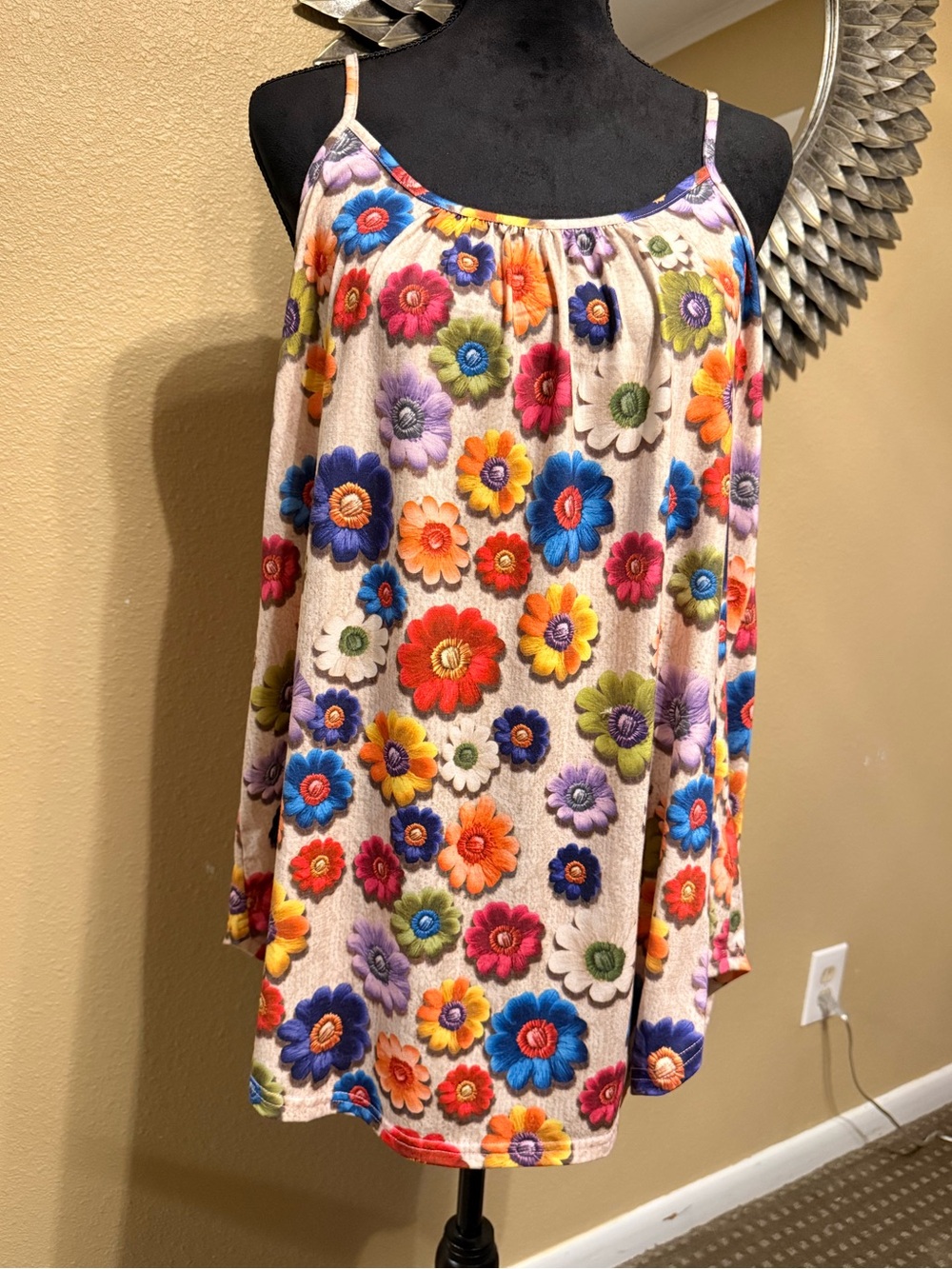 Floral Multicolor Spaghetti-Strap Shirt